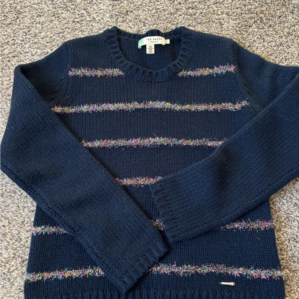 Ted Baker Multicolor Accent Crewneck Sweater